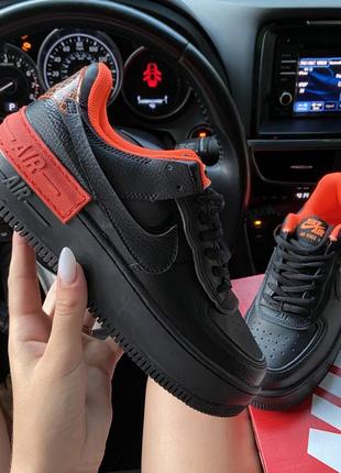 Nike air force 1 shadow black orange  🆕 женские кроссовки найк 🆕 черный