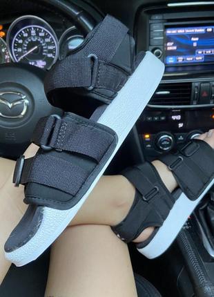 Adidas adilette sandals black 🆕 женские сандали адидас 🆕 черные на белой подошве6 фото