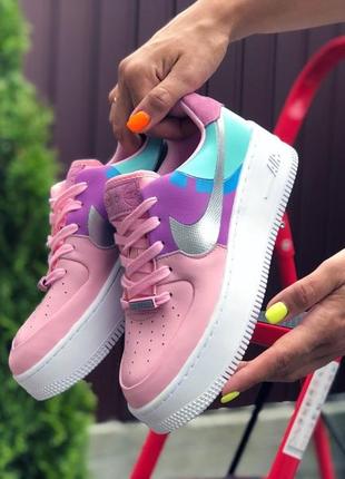 Прекрасные женские кроссовки nike air force 1 shadow розовые пудровые