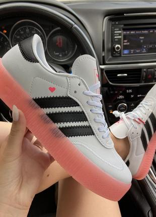 Adidas samba love white/pink  🆕 женские кроссовки адидас самба 🆕 белый