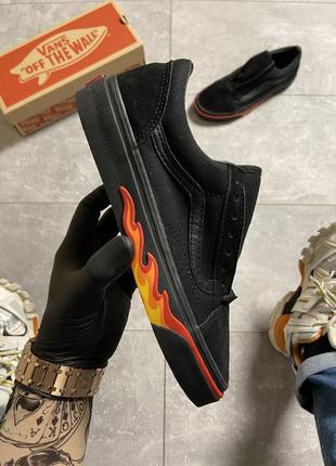 Vans old skool black fire 🆕 мужские кроссовки венс 🆕 черный