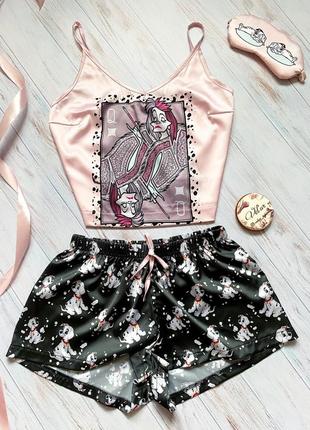 Шовкова піжама з принтом "101 dalmatins"