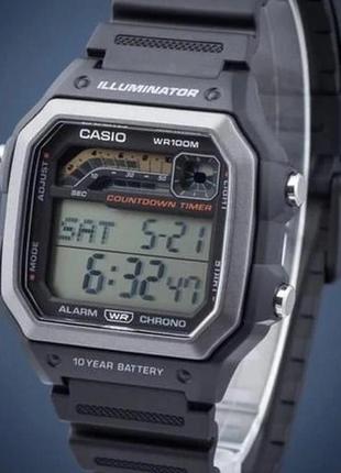 Мужские часы casio ws-1600h-1avef, черный цвет