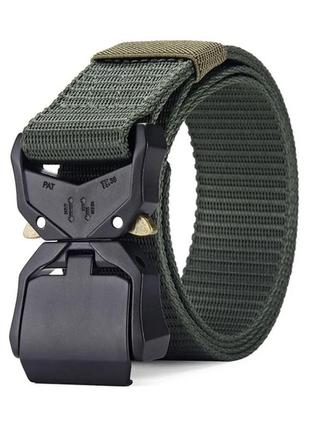 Ремінь тактичний з посиленою пряжкою cobra хакі / tactical belt