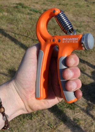 Еспандер кистьовий power system ps-4021 з регульованим навантаженням 10-40 кг.  power hand grip orange10 фото
