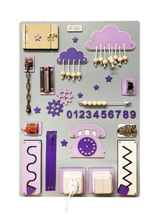 Розвиваюча іграшка бізіборд tg100006, 60х40 см, фіолетовий1 фото