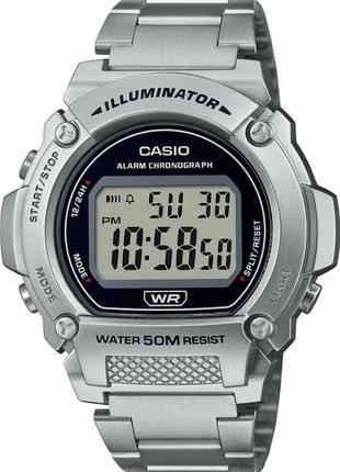 Мужские часы casio w-219hd-1avef, серебристый цвет