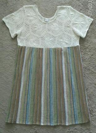 Летнее платье с вязанным топом cotton traders, р.20/48 (смотрите замеры)2 фото