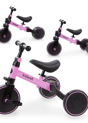 Триколісний велосипед, біговел і велобіг 3в1 pico pink