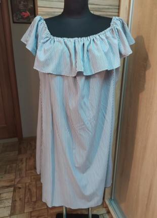 Распродажа!сарафан летнее платье в полоску (оверсайз) украина,48-54 размер (12-16)xl,xxl4 фото