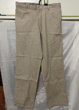 Мужские брюки штаны под ремень ткань лен производство турция1 фото