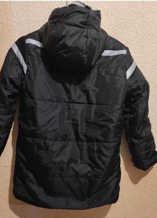 Детская шубка курточка двухсторонняя на девочку шуба искусственная зебра куртка черная на 11-12 лет 146-152 см3 фото