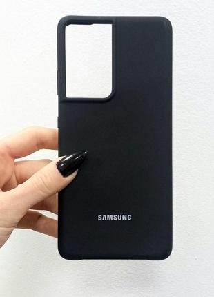 Чохол-бампер silicone cover з мікрофіброю для samsung galaxy s21 ultra (sm-g9980)