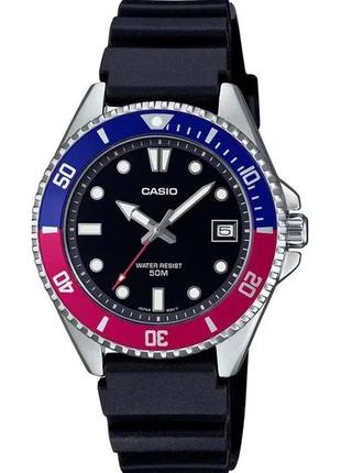 Чоловічий годинник casio mdv-10-1a2vef, сріблястий з чорним