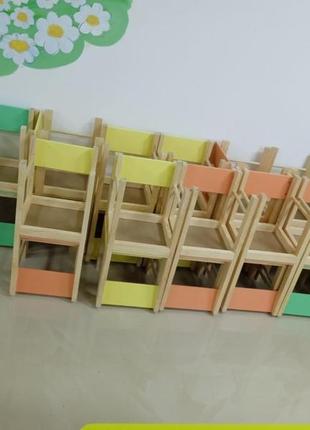 Комплект столів пелюсток ромашка зі стільцями дерев'яними лдсп 18 мм swisspan st-869-17 фото