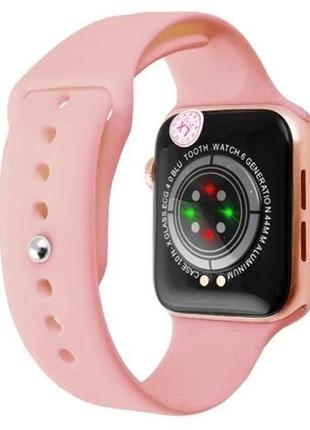 Смарт-годинник smart watch t500 спортивний з мікрофоном рожевий3 фото
