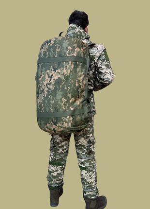 Баул армейский пиксель сумка баул армейский 120 л тактический баул  тактический баул рюкзак пиксель4 фото