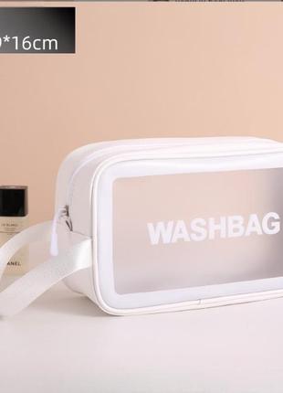 Косметичка органайзер белая водопроникна на молнии, сумка для косметики2 фото