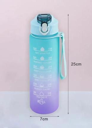Спортивная бутылка для воды 900мл с маркером времени. герметичная чашка. бутылка для воды5 фото