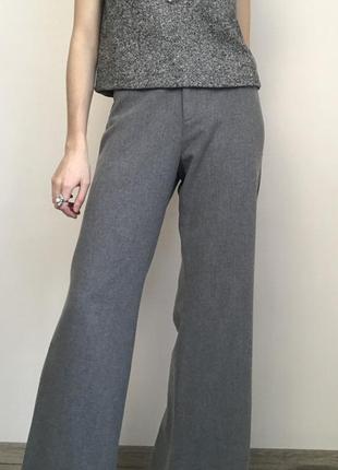 74% шерсть. теплые женские брюки классические брюки серые в офис на зиму весну осень2 фото