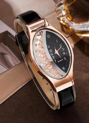 Комплект жіночий кварцевий наручний годинник, підвіска, сережки та кільце6 фото