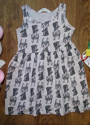 Красиве трикотажне плаття з зайчиками від h&m