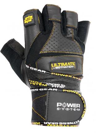 Рукавички для фітнесу power system ps-2810 ultimate motivation black/yellow line l2 фото