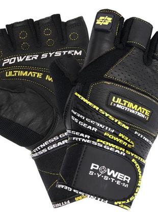 Рукавички для фітнесу power system ps-2810 ultimate motivation black/yellow line l