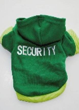Тонкое худи для котов и кошек pet style "security" зеленая