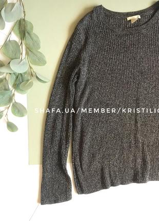 Стильный серый свитер джемпер в рубчик h&m. нюансик3 фото
