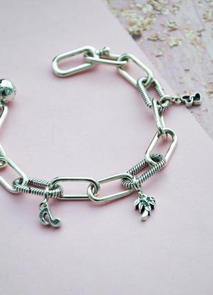 Серебряный браслет-цепочка из коллекции pandora me2 фото