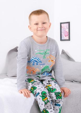 Демисезонная пижама для мальчика  "дино", кулир, не утепленная, от 110см до 134см2 фото