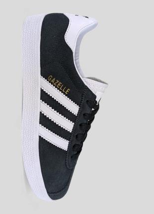 Кросівки кеди adidas gazelle navy grey white замшевые кеды кроссовки адидас газели серые с белым (графит)