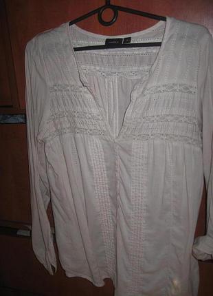 Блуза boho с кружевом бежевая