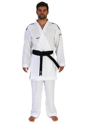 Кимоно для каратэ "jin kumite gi elite" с лицензией wkf (синие полосы на плечах) | белое | smai as-034b