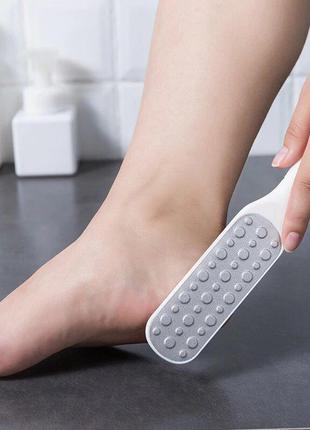 Лазерна пилка для ніг 23х4 см, терка для ніг та педикюра біла двостороння (пилка для пяток) (нз)