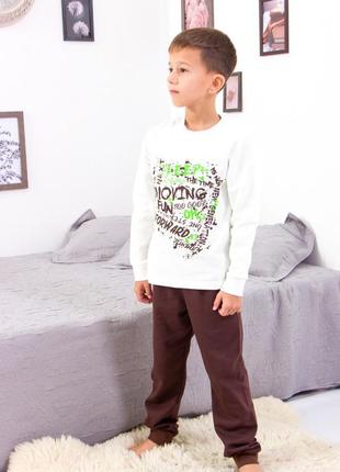 Демисезонная пижама для мальчика, футер начес, от 98см до 134см4 фото