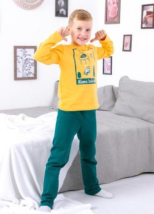 Демисезонная пижама для мальчика, футер начес, от 98см до 134см2 фото