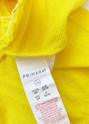 Женская желтая блуза- кроптом на бретелях, которые решаются, топ на резинке от бренда primark3 фото