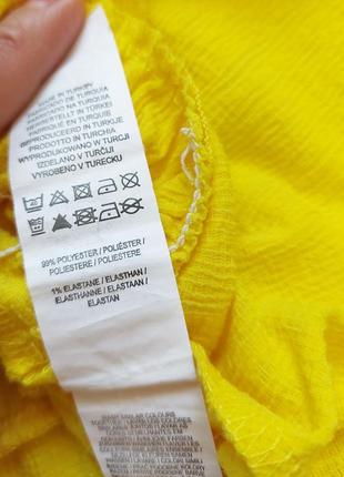 Женская желтая блуза- кроптом на бретелях, которые решаются, топ на резинке от бренда primark4 фото