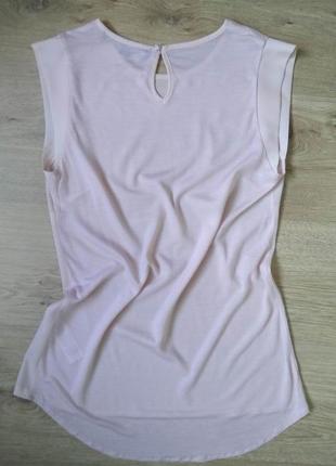 Базовая пудровая летняя блуза french connection/нюдовая футболка/маечка/топ/s/4 фото