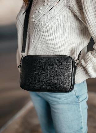 Жіноча шкіряна сумочка париж чорна