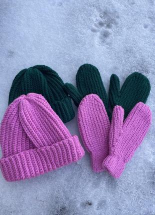 Набор шапка перчатки