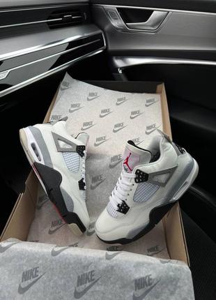 Чоловічі кросівки nike air jordan 4 retro m white cement