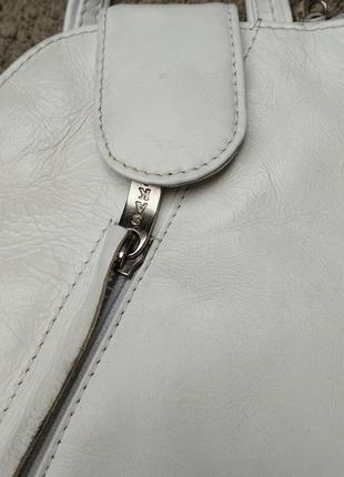 Белый кожаный рюкзак saki4 фото