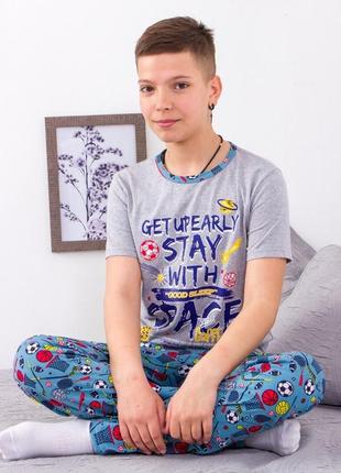 Демісезонна, літня піжама для хлопчика підлітка, кулір, не утеплена, від 140 см до 170 см2 фото