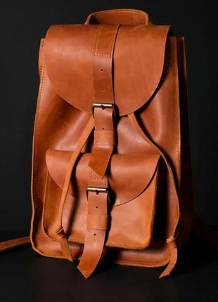 Кожа. ручная работа. кожаный коричневый женский рюкзак. рюкзачок.