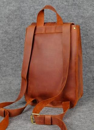 Кожа. ручная работа. кожаный коричневый женский рюкзак. рюкзачок.3 фото
