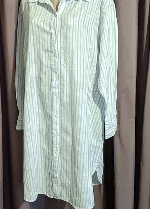 Лляне плаття-сорочка в смужку h&amp;m