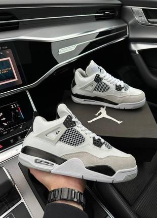 Чоловічі кросівки nike air jordan 4 retro m white military